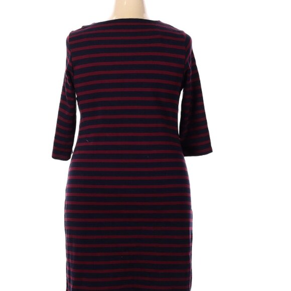 Talboats Women’s Dress Size 2X Petite 100% Cotton Stripes Half Sleeves Red Navy - Picture 2 of 2